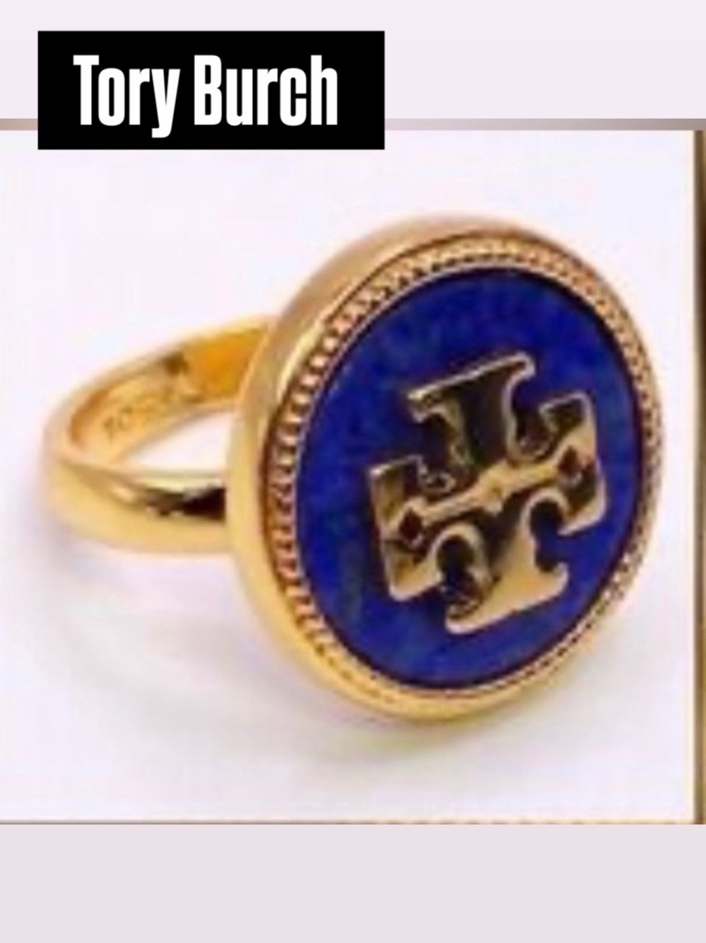 Tory Burch Deep Blue Enamel Logo 
NWT